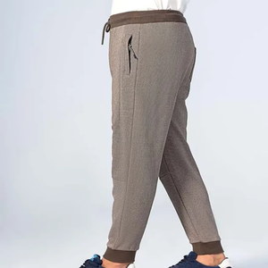 <b>Men's</b> Gray Sweatpants Elastic Waist Drawstring Casual Joggers Side Pockets Breathable Polyester Cotton Autumn Wear - Product Image 3