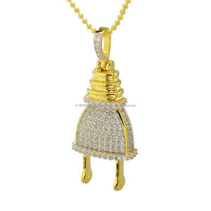 Joyería Hip Hop de Plata de Ley 925 para Hombre, Colgante de Enchufe de Estilo Callejero, Moissanita, Diamante, Chapado en Oro Helado, Base de Oro Blanco - Product Image 1