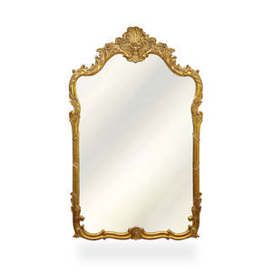 Miroir mural compact décoratif classique de luxe durable en teck massif sculpté à la main - Product Image 1