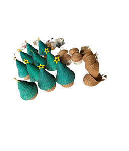 Adornos navideños de bellota de ratán Vintage únicos de Vietnam, decoración colgante de mimbre para otoño/Halloween/regalo de Navidad - Product Image 4