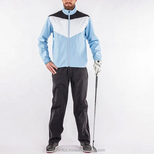 Vente en gros design personnalisé OEM vestes de golf d'extérieur pour hommes col haut zippé colour block imperméable veste softshell pour hommes - Product Image 5