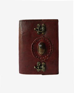 Carnet personnalisé en cuir véritable avec serrure antique, fait main, style vintage, pour journal intime, carnet de croquis, journal de voyage - Product Image 2