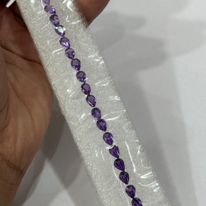 High Quality Natural African <b>Amethyst</b> Pear Cut 27 Piece Set 16.21 Carat 7x5mm Loose Gemstones for <b>Bracelet</b> Necklace Jewelry - Product Image 3