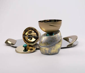 Juego de quemador Bakhoor de acero árabe de lujo elegante soporte de incienso personalizado religioso Eid sándalo ZH TRADERS - Product Image 6