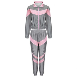 Survêtement coupe-vent 100 % nylon, personnalisé, grandes tailles, color block, pour femme, qualité supérieure, léger, fermeture éclair intégrale - Product Image 6