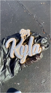 Collar Clásico con Cadena de Eslabones Chapada en Oro de Dos Tonos S925, con Letra de Moissanita Personalizada con Logotipo Propio, Estilo Hip Hop, Certificado GRA - Product Image 5