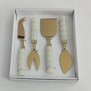 Ensemble de Spatules à Fromage en Acier Inoxydable de Qualité Supérieure, Couleur Or, Sûres pour les Aliments, avec Manche en Résine, pour Hôtels et Restaurants - Product Image 6