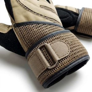 Gants de cyclisme demi-doigts en PU, respirants, antidérapants, avec fermeture auto-agrippante, unisexes, pour activités de plein air - Product Image 5