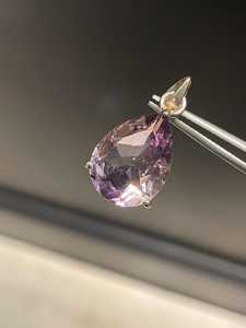 Pendentif en améthyste, pendentif en argent sterling, pierre de naissance de février, bijoux pour femmes, pendentif en forme de larme, cadeau pour elle, élégant et tendance - Product Image 4