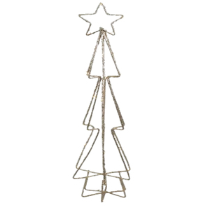 Decoración Navideña de Metal con Forma de Árbol, Hecha a Mano, de Lujo, con Acabado Blanco e Iluminación LED - Product Image 1