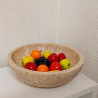 Hochwertige handgefertigte weiße Marmor-Servierschale, dekorative Steinschale für Salat, Obst, Snacks, Trockenfrüchte, Esstisch, günstig.