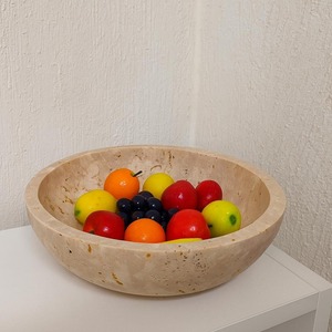 Bol de service en marbre blanc fait main de haute qualité, bol décoratif en pierre pour salade, fruits, collations, fruits secs, table à manger à bas prix - Product Image 3