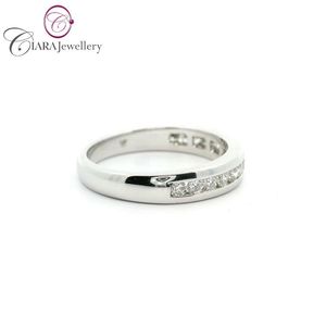 ชุด AU750สีขาวทองธรรมชาติแท้18K วงดนตรีแต่งงานประดับเพชรเม็ดกลม - Product Image 4