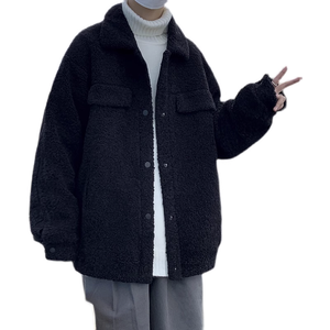 Veste d'hiver pour homme en polaire sherpa personnalisée, style coréen, décontractée, à fermeture éclair, coupe ample - Product Image 4