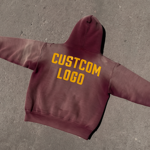 Hoodie Manufacturer Custom Unisex French Terry Cotton Vintage Acid Wash Distressed Design Screen Printed Oversized Hoodie of <b>Men</b> - Product Image 3