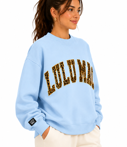 Sweat-shirt à col montant pour femme, imprimé floral personnalisé, avec logo appliqué en relief, coupe oversize, style décontracté - Product Image 2