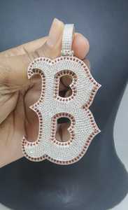 Pendentif Lettre Initiale VVS Moissanite pour Homme, Style Hip Hop Luxe, Diamant Sertie, Pendentif 3D, Bijoux Fins, Pendentif en Argent 925 - Product Image 5