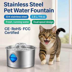 Fontaine à eau automatique pour animaux de compagnie d'intérieur, pour petits animaux de toutes âges, moteur ultra silencieux, construction durable - Product Image 4