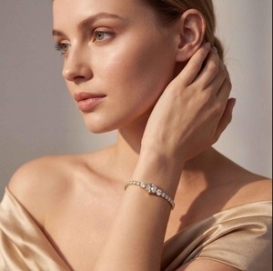 Bracelet tennis en or rose 9 carats de qualité supérieure avec diamants hexagonaux et ronds créés en laboratoire, 5,12 CTW - Product Image 5