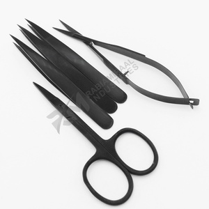 RMI Meilleures ventes : Ensemble de 3 pinces à sourcils en acier inoxydable (pointe inclinée, pointe fine, pointe plate), pinces à faux cils noires et outils de volume - Product Image 1