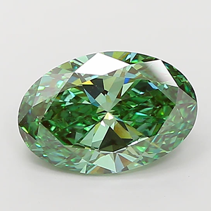 Diamante verde de corte ovalado cultivado en laboratorio para la fabricación de joyas. - Product Image 2