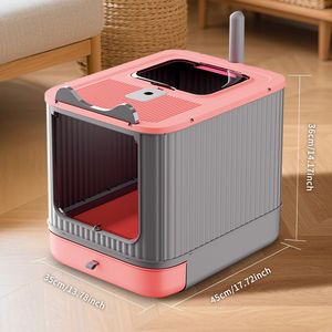 "Sturdy & Durable Pink <b>Cat</b> Litter <b>Box</b> for Multi-<b>Cat</b> Households" - Product Image 4