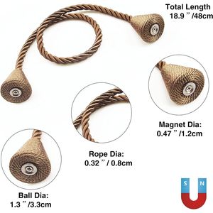 Set di 2 Moderne Fascette Magnetiche per Tende Fatte a Mano, Accessori Decorativi per Tende e Binari - Product Image 6