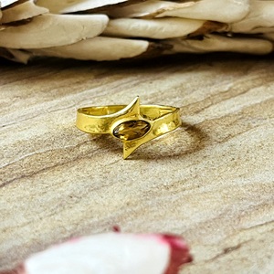 Vintage Design Boho <b>Citrine</b> <b>Rings</b> Boho Brass <b>Rings</b> Women 18k Gold Plated Minimalist Geometric Starburst Jewelry Wholesale/OEM - Product Image 1