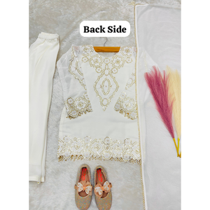 Ensemble Palazzo en Georgette pour Filles, Tenue Traditionnelle de Fête pour Enfants avec Broderie et Paillettes, Haut et Dupatta, Robe de Mariage pour Enfants 3-15 Ans - Product Image 6