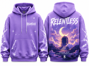 เสื้อฮู้ดลายกราฟิกสายฟ้าสีม่วงสุดเท่ห์ ทรงโอเวอร์ไซส์สำหรับผู้ชาย สวมใส่สบาย พิมพ์ลายแบบซับลิเมชั่น ผ้าเฟรนช์เทอร์รี่ - Product Image 3