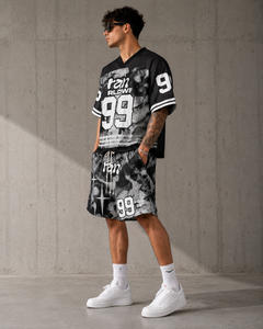 ชุดเซ็ตเสื้อเจอร์ซีย์ตาข่ายโอเวอร์ไซส์แบบสั่งทำพิเศษ คุณภาพสูง ระบายอากาศได้ดี สไตล์สตรีทแวร์ ชุดวอร์มฤดูร้อน ยูนิเซ็กส์ พรีเมียม ชุดกีฬาสองชิ้น - Product Image 3