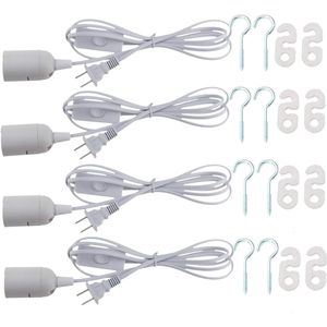 Lot de 4 douilles LED E26/E27 avec cordon d'extension de 1,8 m, interrupteur marche/arrêt, prise secteur US, supports de lampe suspendue, bases de lampe - Product Image 1