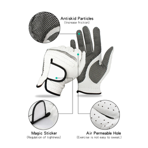 High Quality Non-slip Lightweight PU Golf <b>Gloves</b> Breathable Sports Cycling Left Right Hand Hook Loop Closure <b>SILVER</b> SEA SPORTS - Product Image 3