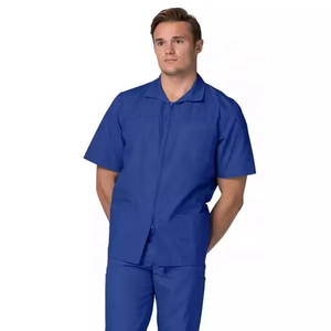 เสื้อแจ็คเก็ตแขนสั้นมีซิปสำหรับผู้ชายยี่ห้อ Azicon แบบสั่งทำได้ ใช้เป็นชุดยูนิฟอร์มทางการแพทย์สำหรับพยาบาล แพทย์ คลินิก ทันตแพทย์ และงานที่เกี่ยวข้อง - Product Image 5