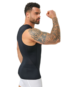 Débardeur de sport GYM pour homme, compression musculaire, léger, extensible dans quatre directions, séchage rapide, dos en tissu mesh respirant - Product Image 5