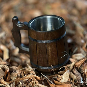 High Quality Hand-made Wooden <b>Mug</b> Straw Cartoon Pattern <b>Smart</b> Feature Beer/Wine Drinking Business Gifts - Product Image 1