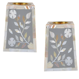 AuraLumi Pearl Bakhoor Holder Exclusive <b>Mother</b> of Pearl Inlay Incense Burner with Artistic Mosaic Finish for Contemporary - Product Image 2