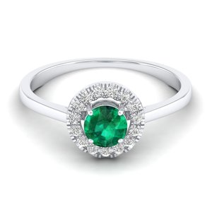 REYES Solitaire GRA Certified VVS Moissanite Engagement <b>Rings</b> in 925 Sterling <b>Silver</b> <b>Emerald</b> Gemstone Wedding Fine Jewelry - Product Image 1