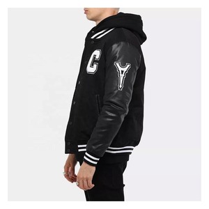 Newest Edition Sportswear <b>Leather</b> Made <b>Long</b> Sleeve Wool Body Varsity <b>Jackets</b> Men High Streetwear Varsity Outerwear <b>Jacket</b> Men - Product Image 4