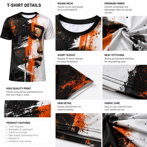 Camisetas Sublimadas Personalizadas con Impresión Completa, 100% Poliéster, para Hombre - Product Image 6
