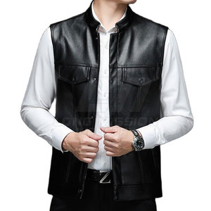 Gilet en cuir au design personnalisé, gilet en cuir de couleur personnalisée, vêtements en cuir, gilet en cuir - Product Image 3