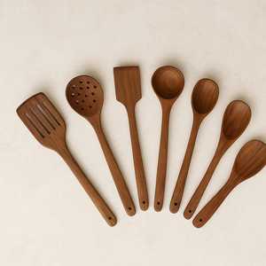 Nouveaux ustensiles de cuisine en bois, ensemble de cuillères en bois de Sheesham, lot de 8, de grande qualité à prix avantageux - Product Image 2