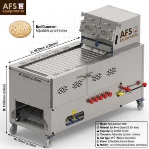 Commutateur d'équipements AFS en acier inoxydable, 2000 pièces/heure, alimenté au gaz, 1200W, 240-380V, avec roulettes - Product Image 1