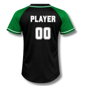 Customize Baseball Jersey Men's Black Green Short Sleeve V-Neck <b>Moisture</b> Wicking 100% Polyester Sublimation Four-Way Stretch - Product Image 4