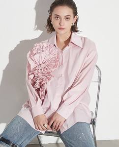 Camisa Elegante de Manga Larga con Solapa, Cierre de Botón, Bordado Frontal con Logotipo, Estilo Casual para Primavera/Verano, para Mujer - Product Image 5