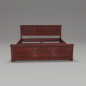 Cadre de lit king size pliable en bois massif avec un design moderne, durable et élégant, meubles de chambre à coucher réglables - Product Image 4