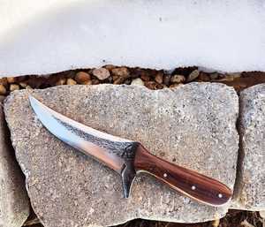 Carbon Steel Hunting Knife Drop Point Blade Wood Handle Bevel Edge 0.6mm Thickness DIY <b>Craft</b> <b>Tool</b> - Product Image 1