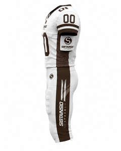 Nouveauté Ensemble d'uniformes de football américain personnalisés sublimés pour adultes à manches courtes 100% polyester respirant à séchage rapide - Product Image 2