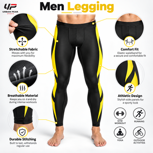 Legging pour homme durable avec coutures renforcées, matière extensible et construction confortable pour la course à pied et l'entraînement en salle de sport - Product Image 6