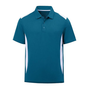 Professional Look Teal Blue Polo Shirt Performance Fabric <b>Classic</b> Collar Comfortable Short Sleeve Smart Casual Wear - Product Image 1